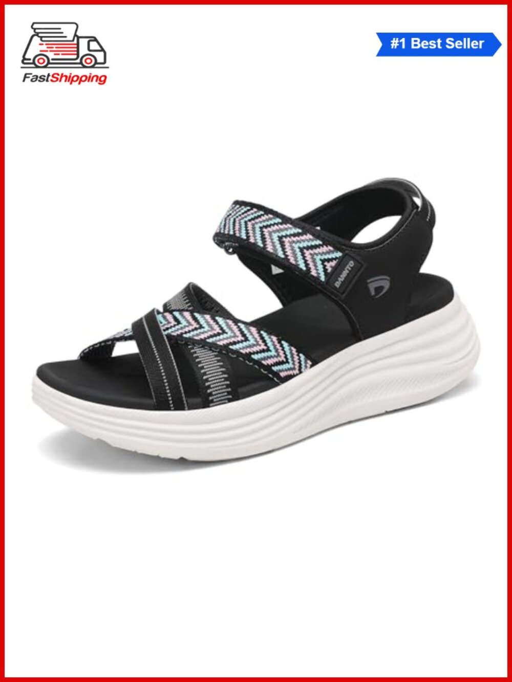 Women's Platform Walking Sandals Adjustable Strap Arch Support Comfort